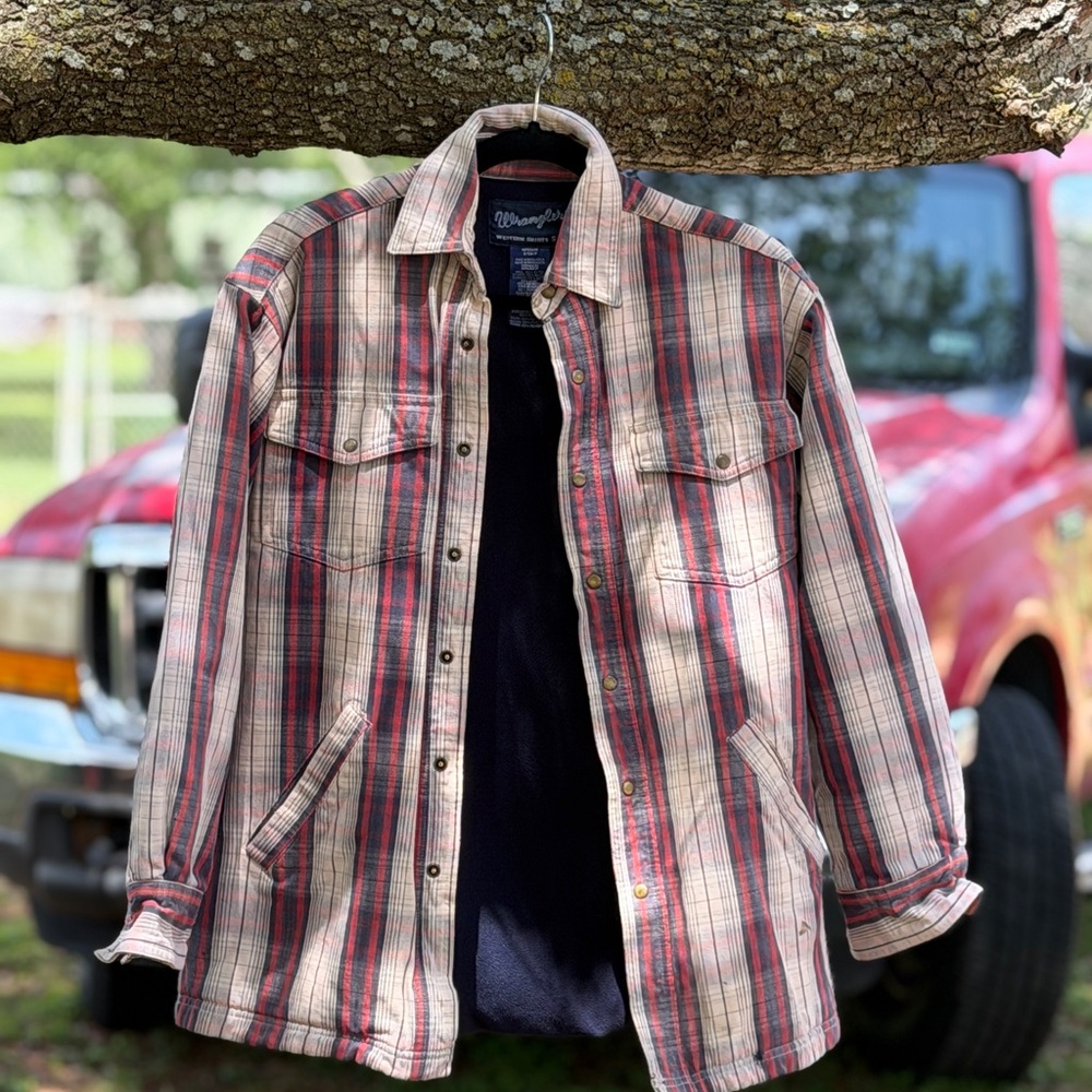 Vintage Wrangler Men's Red Plaid Utility Jacket sz Small